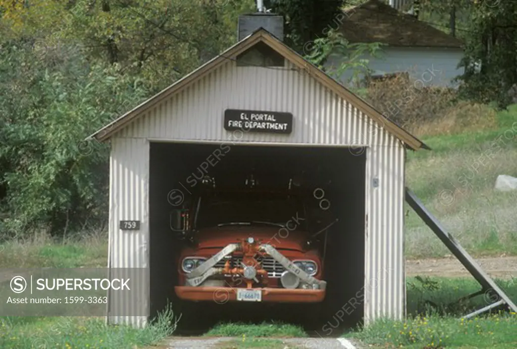 Fire truck garage, El Portal, California
