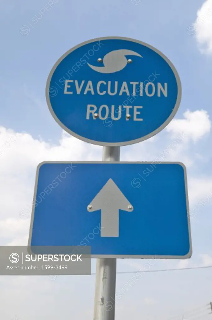 Evacuation Route sign in Pensacola Florida