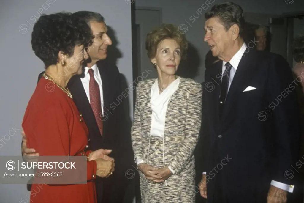President Ronald Reagan, Mrs. Reagan, California governor George Deukmejian and wife