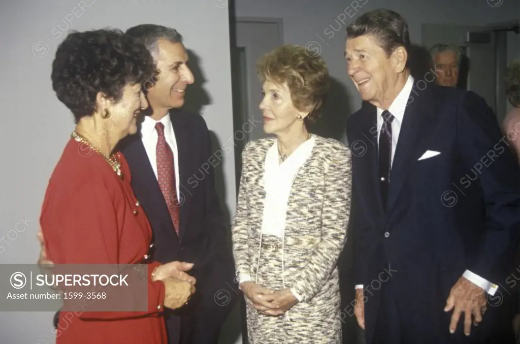 President Ronald Reagan, Mrs. Reagan, California governor George Deukmejian and wife