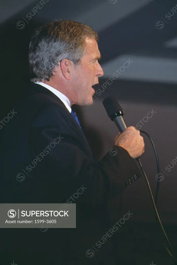 George W. Bush speaking at campaign rally, Burbank, CA in 2000