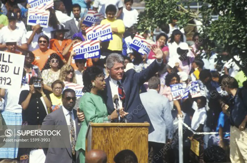 Governor Bill Clinton and Congresswoman Maxine Waters at the Maxine Waters Employment Preparation Center in 1992 in So. Central, LA