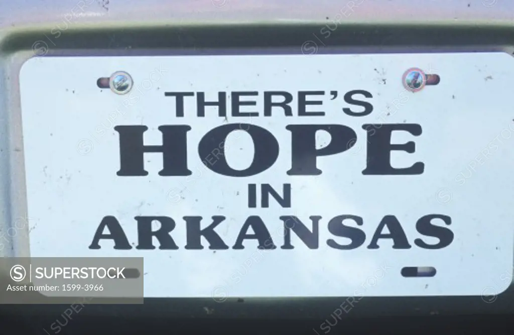 Town sign for city of Hope in Hempstead County, Arkansas