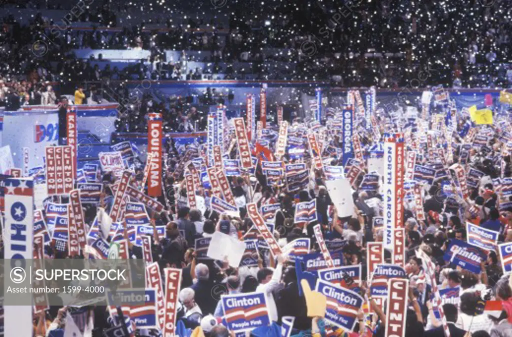 Presidential celebration at the 1992 Democratic National Convention at Madison Square Garden