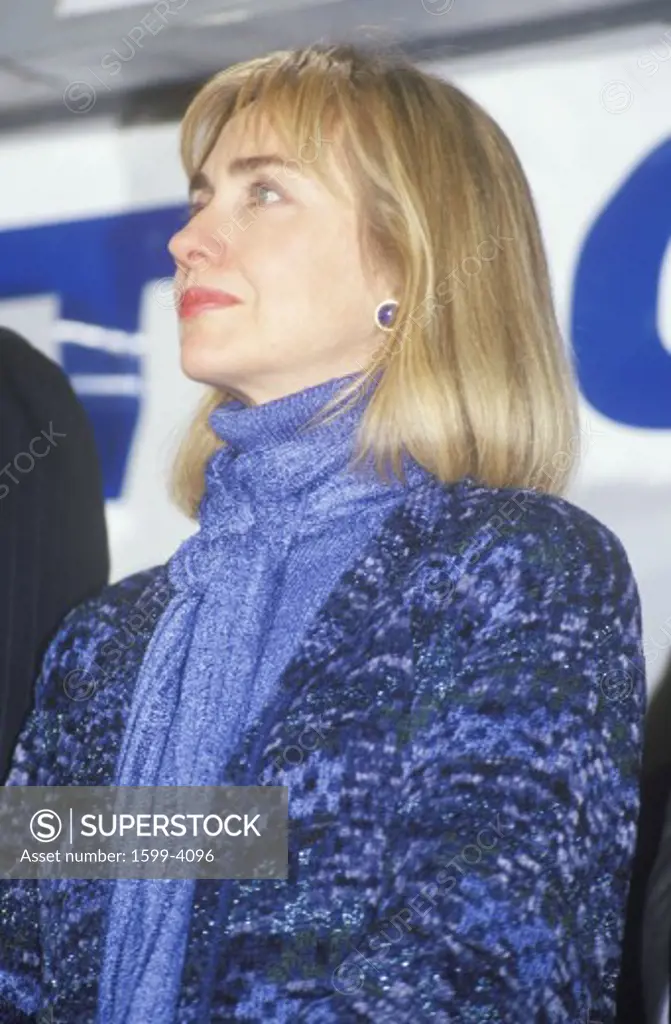 Hillary Rodham Clinton at a Missouri campaign rally in 1992 on Clinton/Gore's final day of campaigning in St. Louis, Missouri