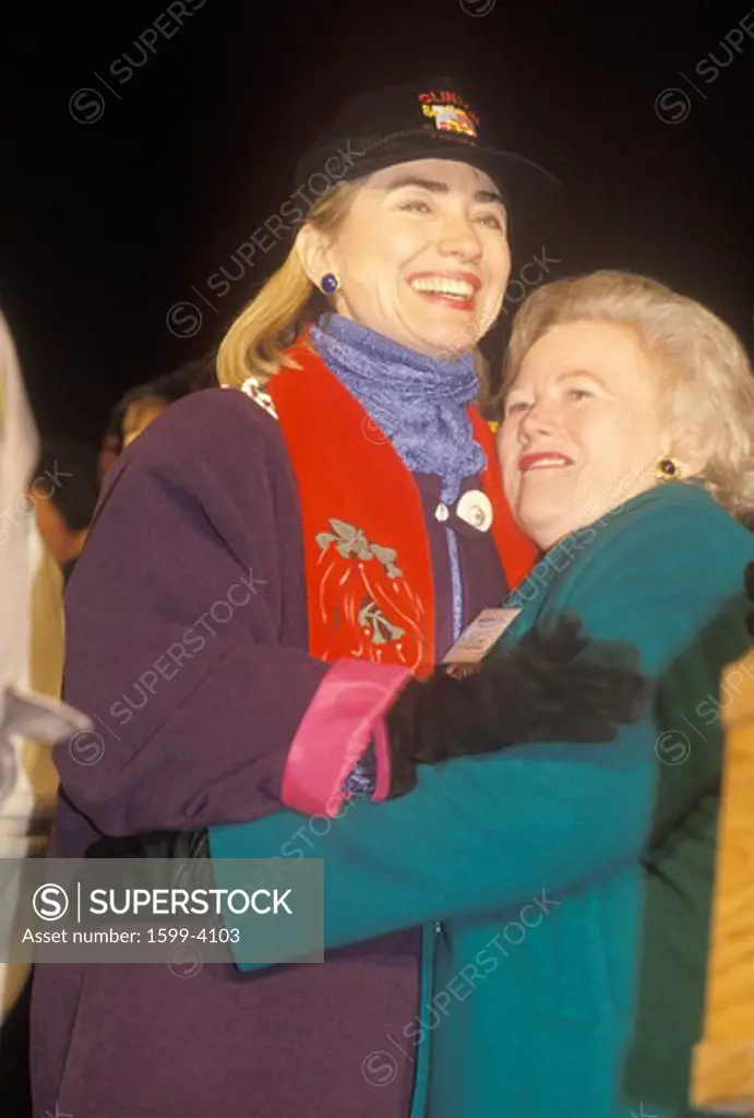 Hillary Rodham Clinton at a New Mexico campaign rally in 1992 on Bill Clinton's final day of campaigning in Albuquerque, New Mexico