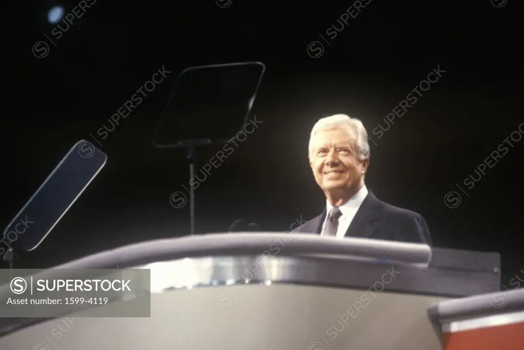 Former President Jimmy Carter at the 1992 Democratic National Convention at Madison Square Garden, New York