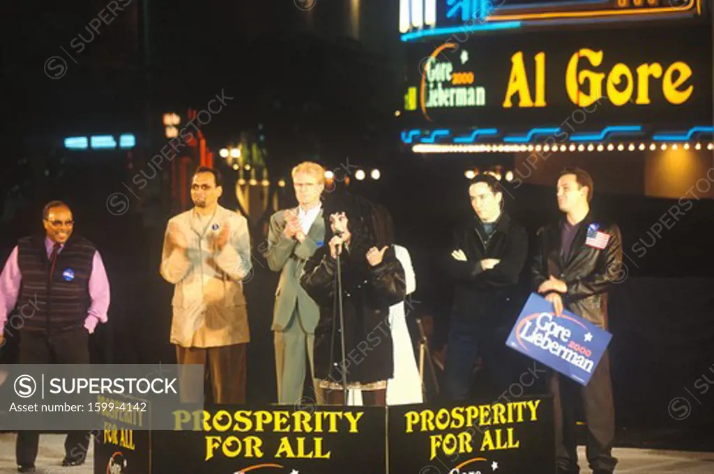 Presidential rally for Gore/Lieberman on October 31st of 2000 in Westwood Village, Los Angeles, California