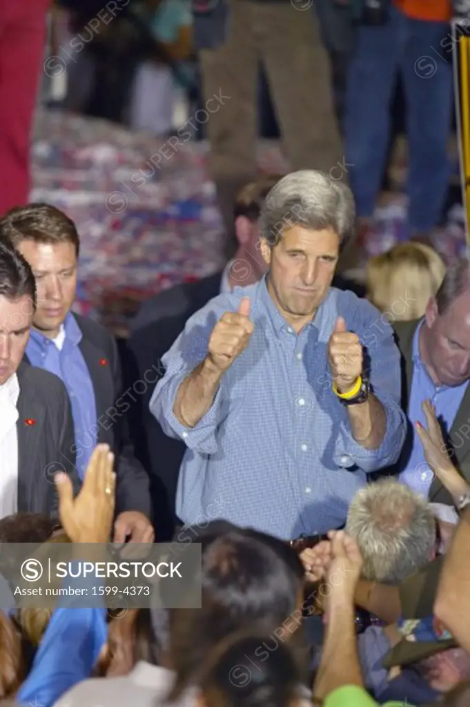 Senator John Kerry interacts with supporters at the Thomas Mack Center at UNLV, Las Vegas, NV