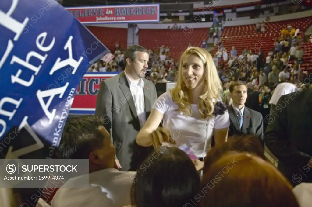 Vanessa Kerry interacts with crowd of supporters at the Thomas Mack Center at UNLV, Las Vegas, NV