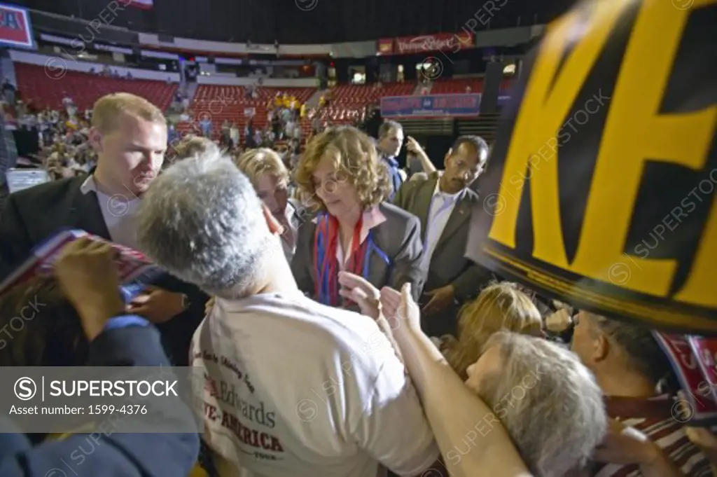 Teresa Heinz Kerry interacts with crowd of supporters at the Thomas Mack Center at UNLV, Las Vegas, NV