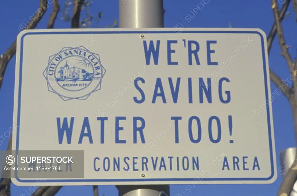 A sign for water conservation