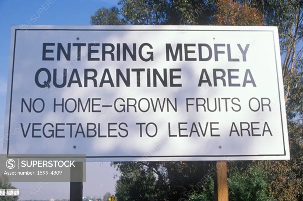 A quarantine warning sign