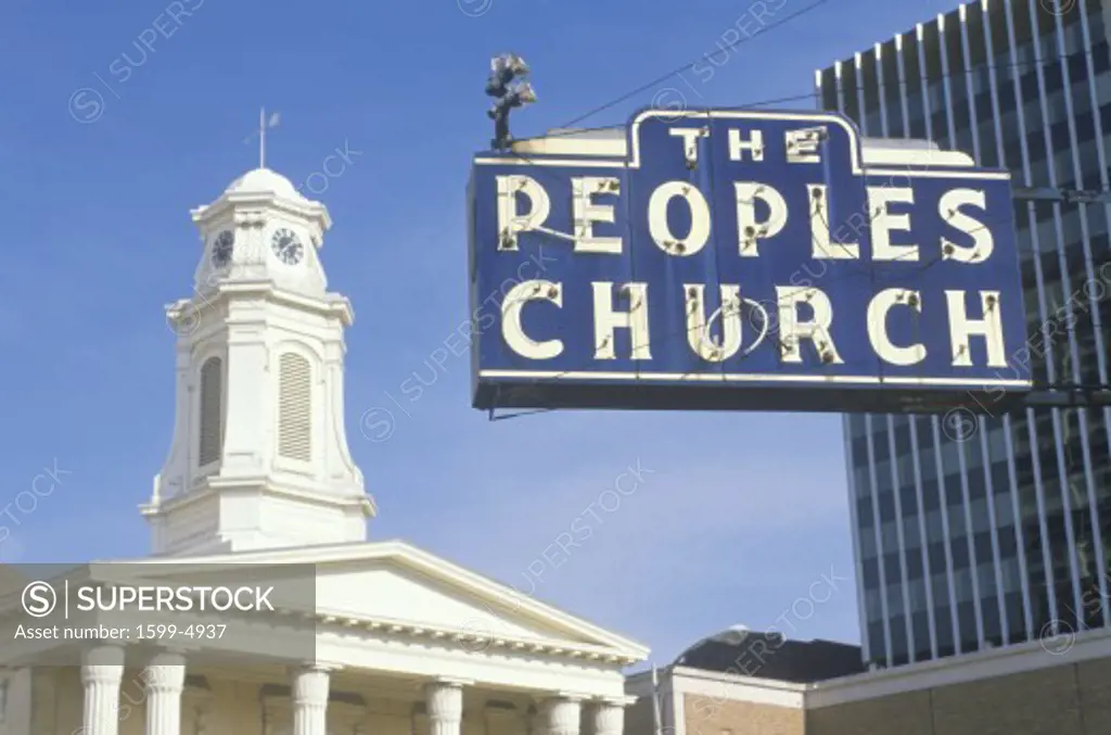 A sign that reads The Peoples Church”