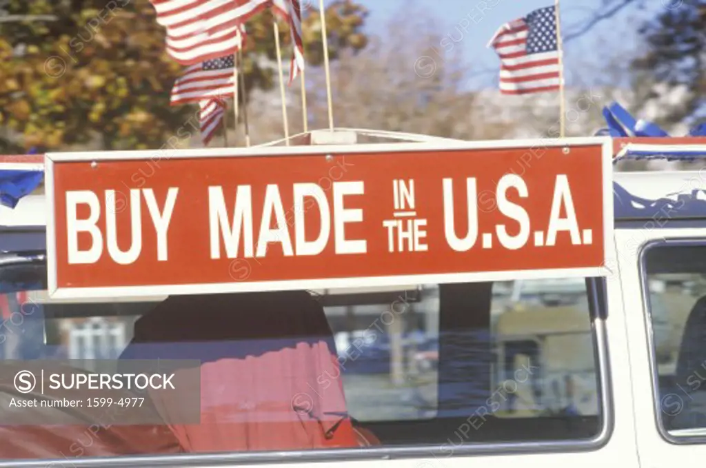 A sign that reads Buy made in the U.S.A.