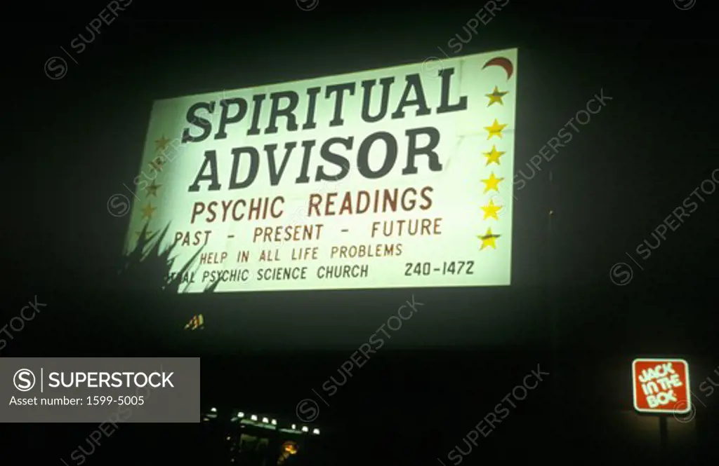 A sign that reads Spiritual Advisor”