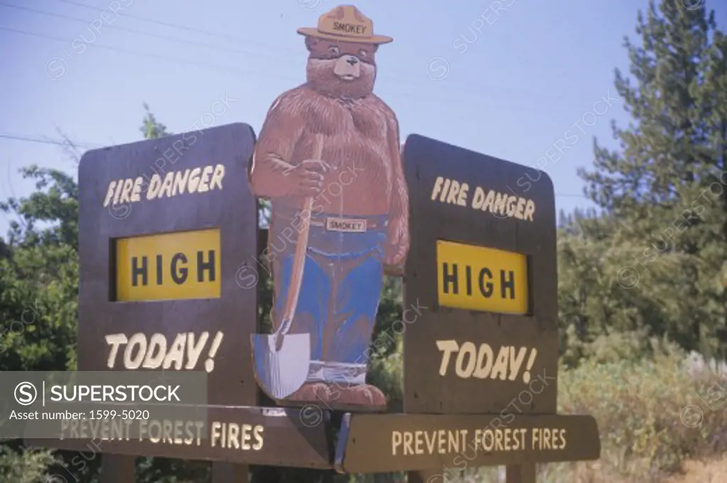A sign that reads Fire danger high today”