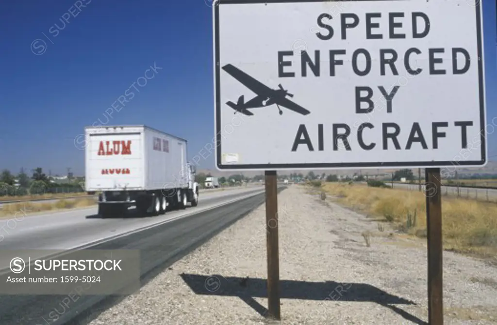 A sign that reads Speed enforced by aircraft”