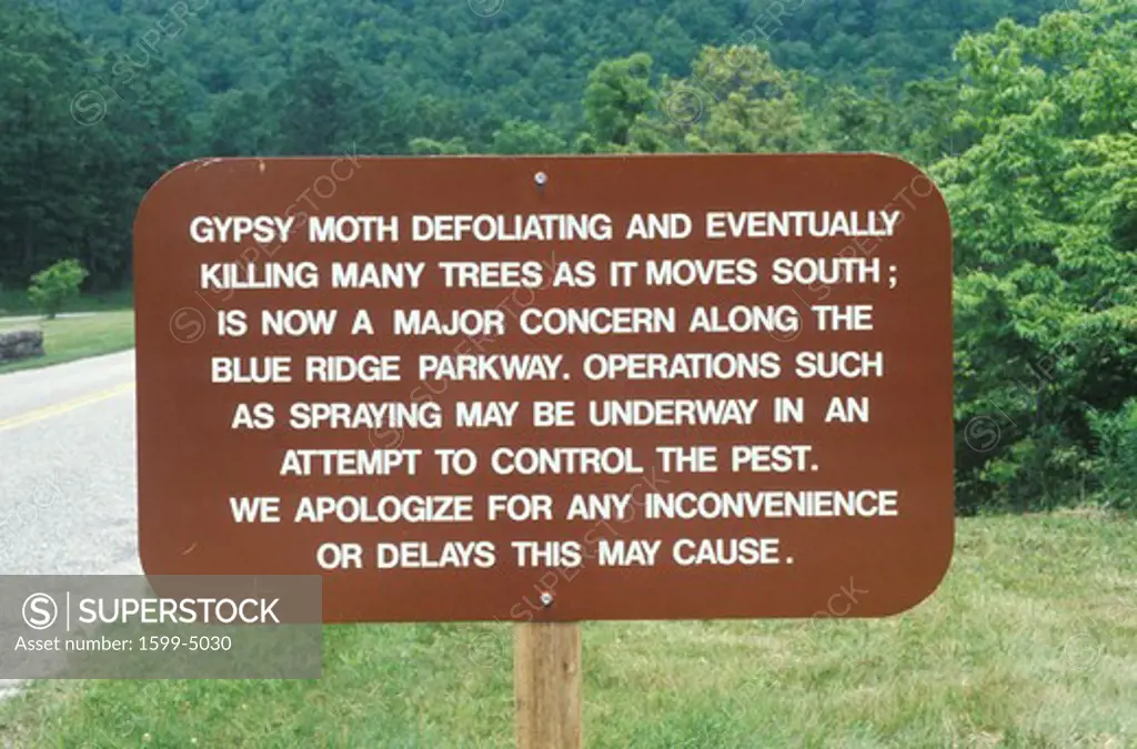 Gypsy Moth environmental sign in Virginia