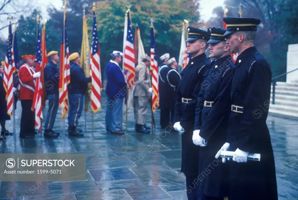 Soldiers at Veteran's Day Ceremony, Arlington National Cemetery, Washington, D.C.