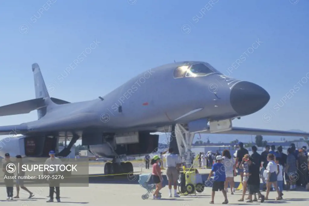 Visitors Viewing B1-B Stealth Bomber, Van Nuys Air Show, California