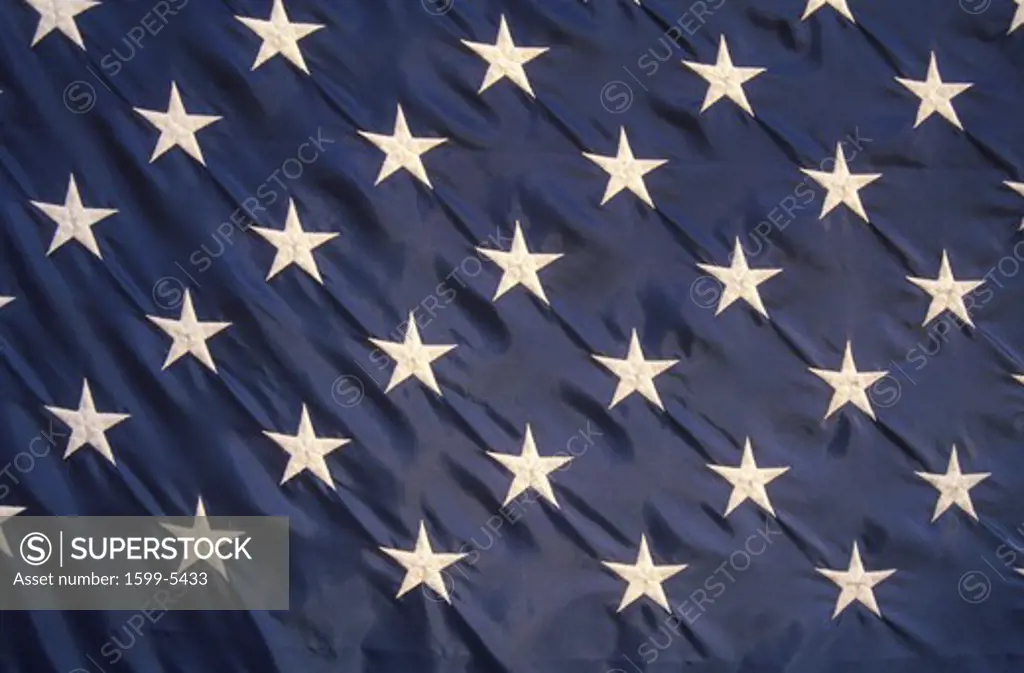 Close-up of the Stars on an American Flag, United States