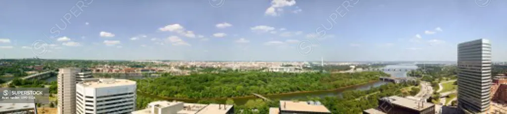 Panoramic aerial view of Washington D.C.