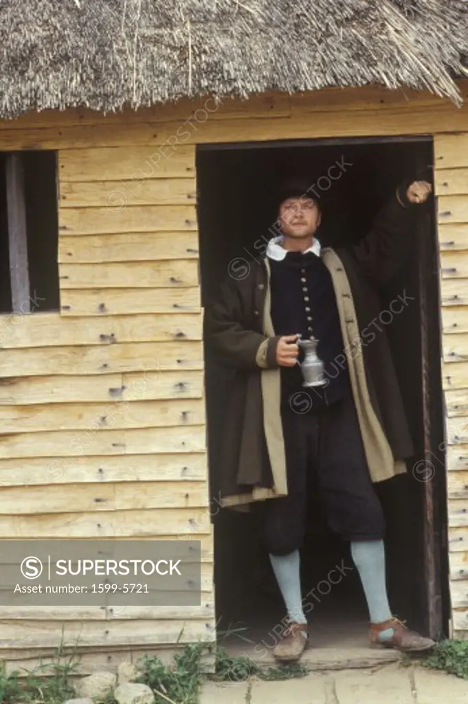 Living history reenactment of Pilgrims on Plymouth Plantation, Plymouth, Massachusetts