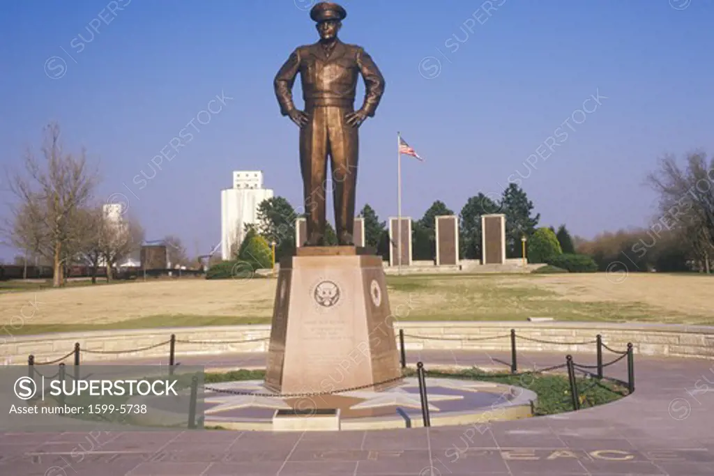 Statue of Dwight D. Eisenhower in hometown of Abilene Kansas