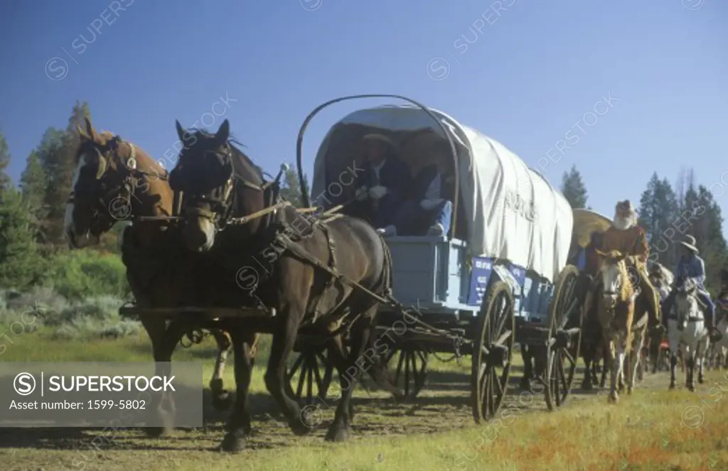 Living History participants in wagon train near Sacramento, CA
