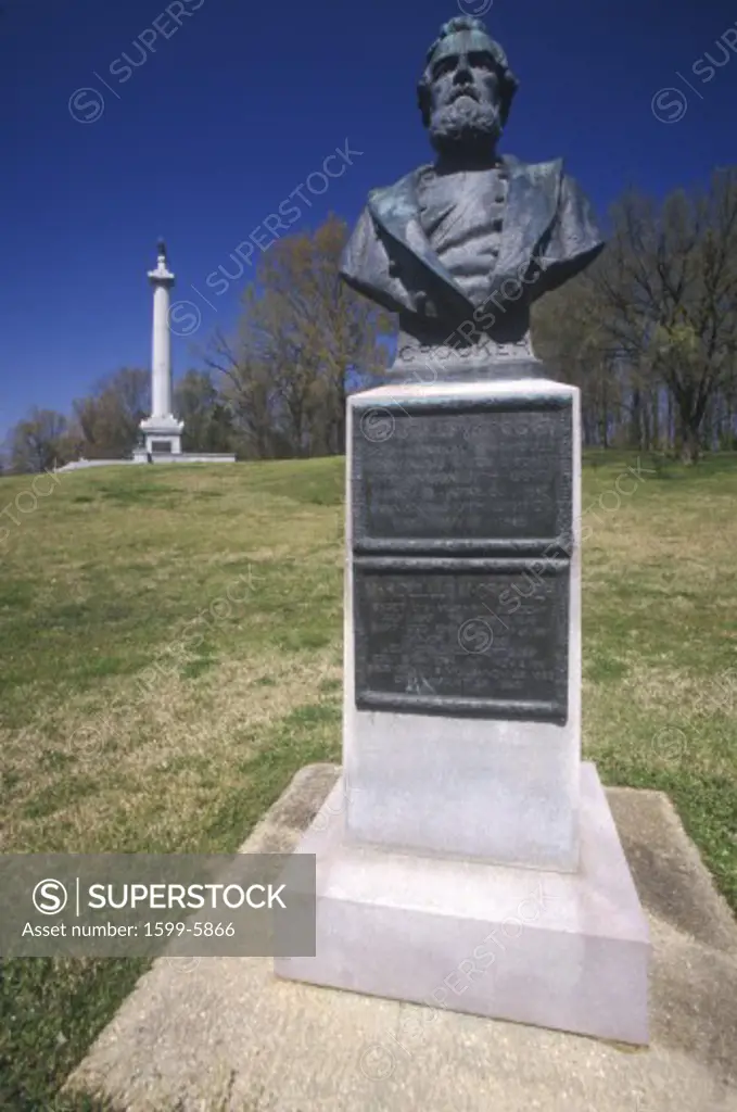 Bust of Civil War US Brigadier General Marcellus M. Crocker at Vicksburg National Military Park, Mississippi