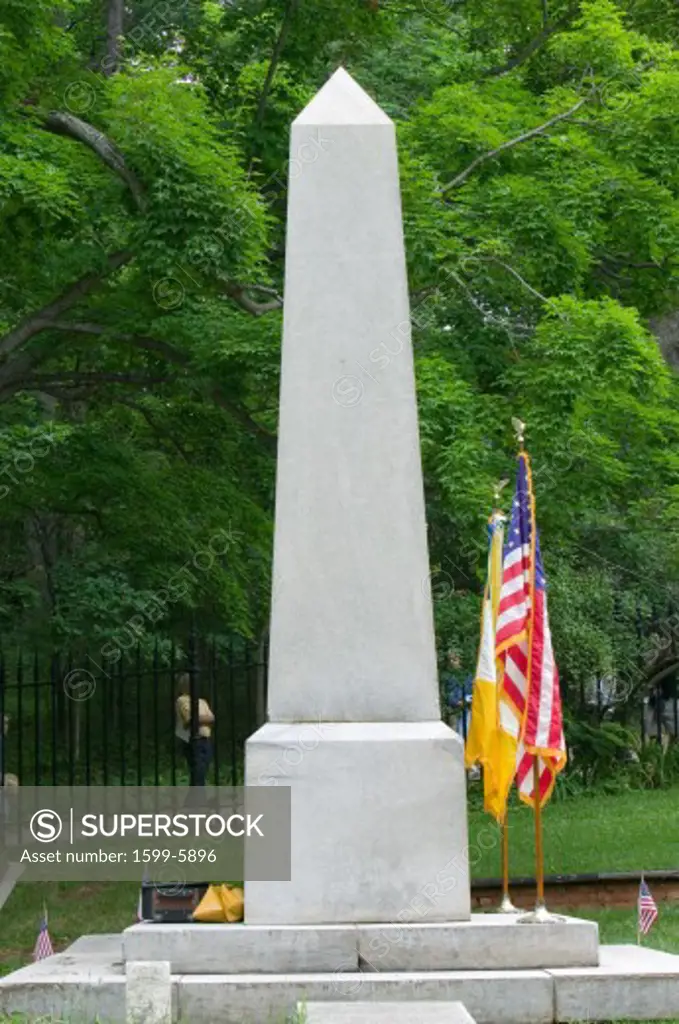 Gravestone of Thomas Jefferson in The Monticello Graveyard,  Thomas Jefferson's Monticello, Charlottesville, VA