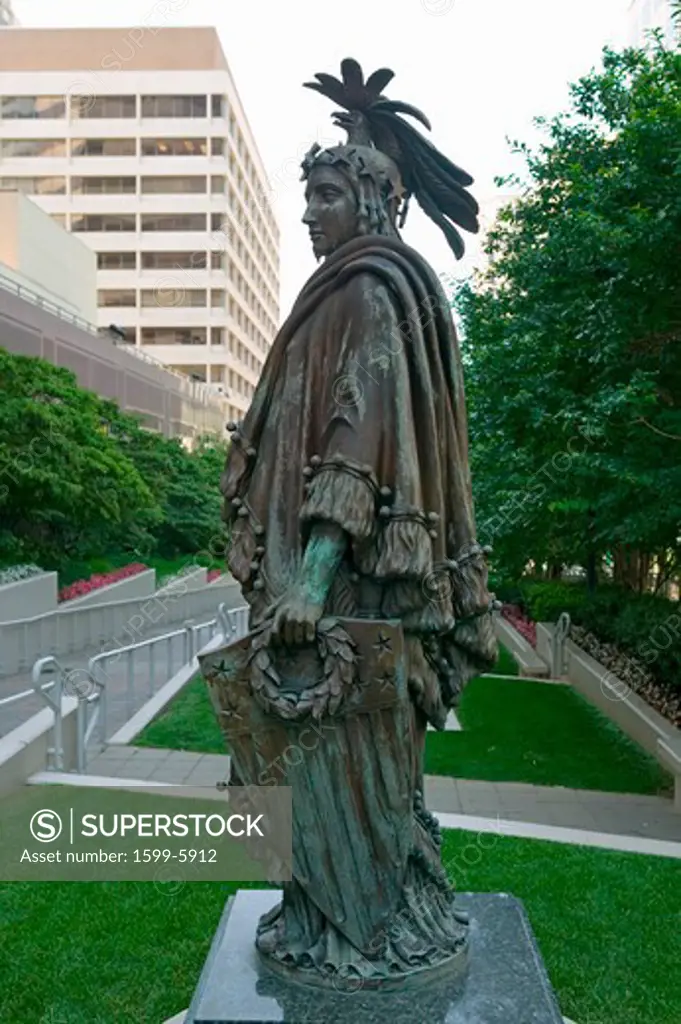 Replica of the bronze Statue of Freedom by Thomas Crawford is the crowning feature of the dome of the United States Capitol