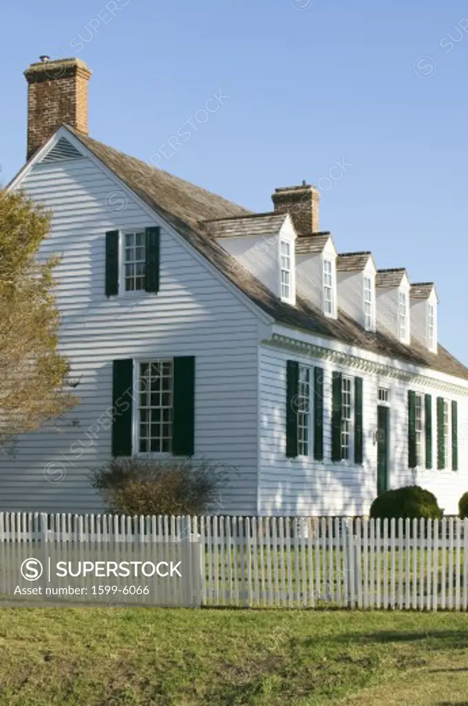 Digges House, built in 1775 in Yorktown, Virginia. First owner Dudley Digges' house now resides in the Colonial National Historical Park, Historical Triangle, Virginia.