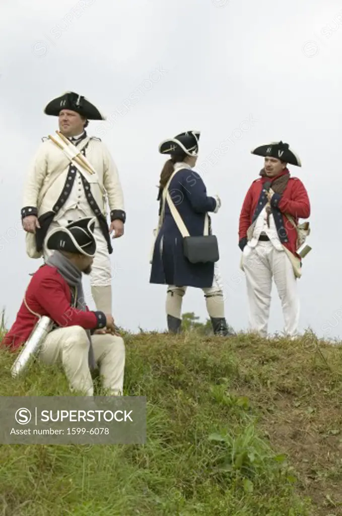 Re-enactment of Revolutionary War Encampment demonstrates camp life of Continental Army as part of the 225th Anniversary of the Siege of Yorktown, Virginia, 1781, ending the American Revolution with the defeat of the British Army and Lord Cornwallis surrendering to General Washington.