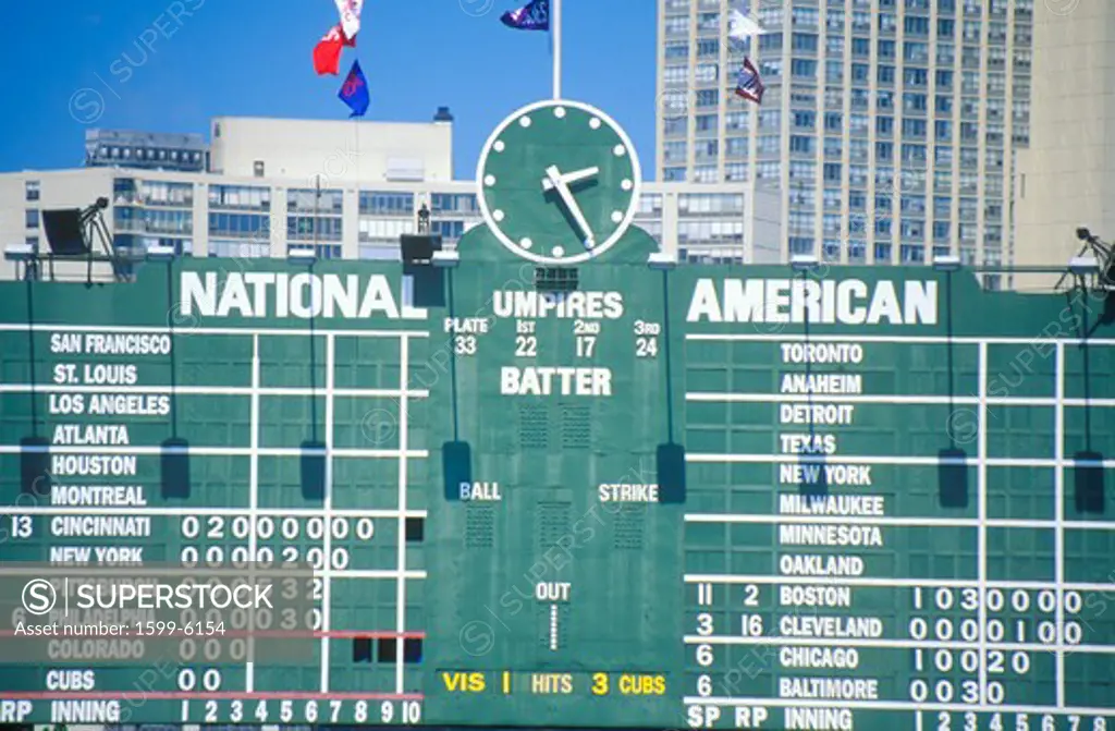 Scoreboard at Wrigley Field, Chicago