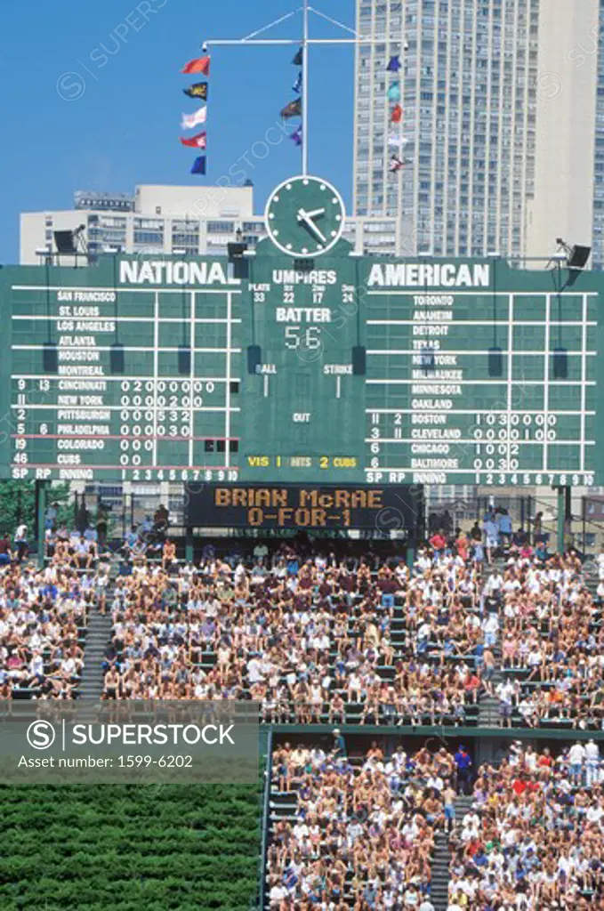 Chicago Cubs Scoreboard at Wrigley Field