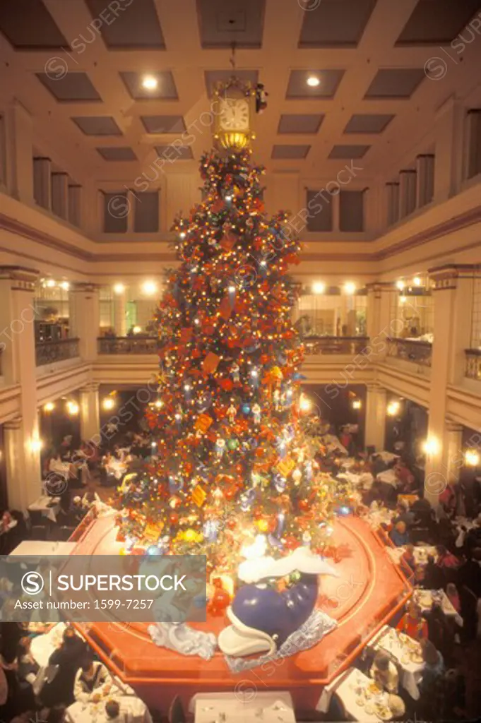 Christmas Tree in Marshall Fields Department Store, Chicago, Illinois