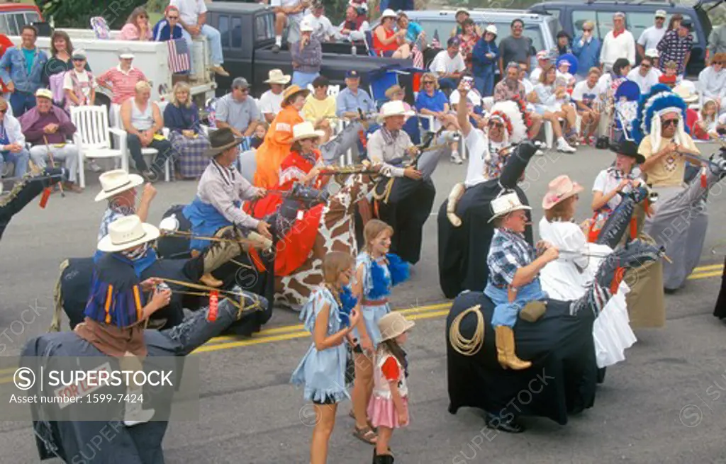 Marchers in July 4th Parade, Cayucos, California