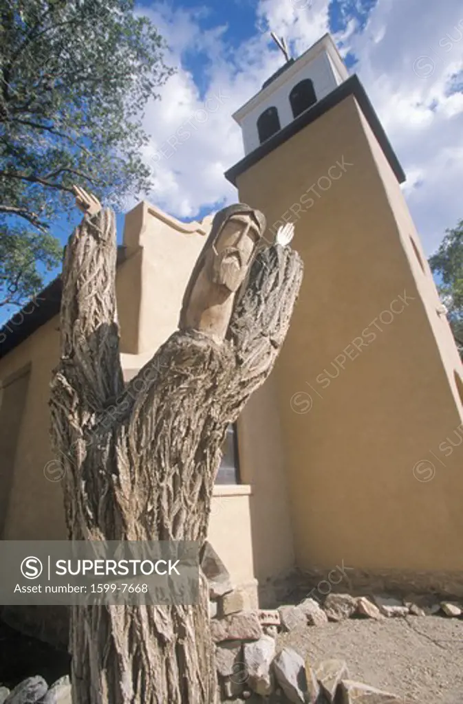 Old catholic mission church in Cerillos New Mexico