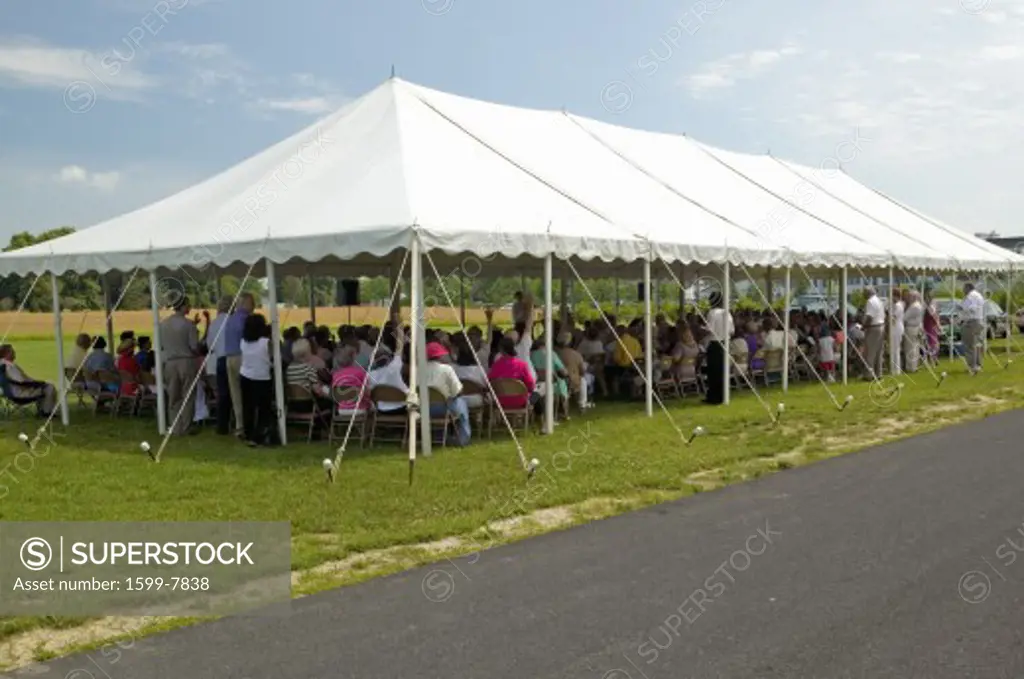 Baptist tent revival in St. Michael's, Eastern Shore, Maryland