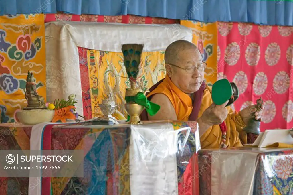 HH Penor Rinpoche, Tibetan-born Supreme Head of Nyingmapa Buddhism, presides over Amitabha Empowerment at Meditation Mount in Ojai, CA   