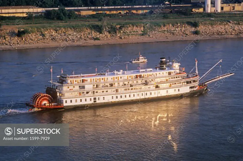 The Delta Queen, a relic of the steamboat era of the 19th century, still rolls down the Mississippi River