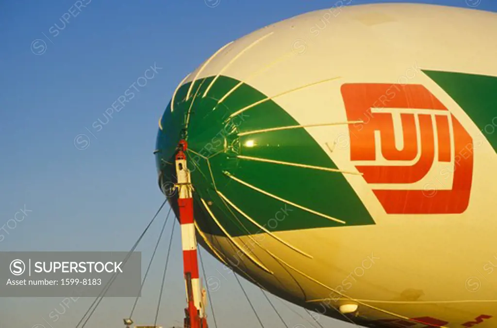 The Fuji blimp shipping off at sunrise in New York