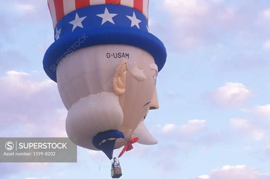 A hot air balloon shaped like Uncle Sam at the Albuquerque International Balloon Fiesta, Albuquerque, New Mexico