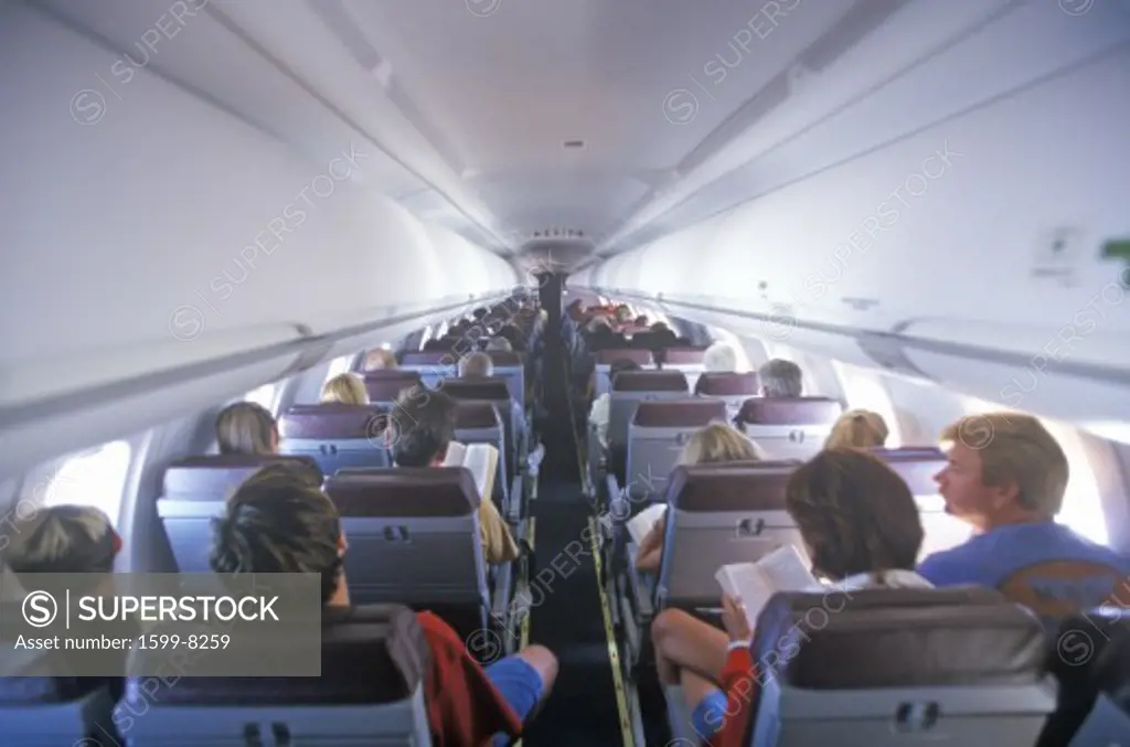 Passengers from the rear of the airplane