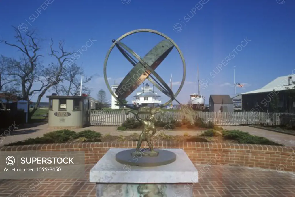 Sculpture in front of Hooper Strait Lighthouse at Hooper Strait in Tangier Sound, Chesapeake Bay Maritime Museum in St. Michaels, MD