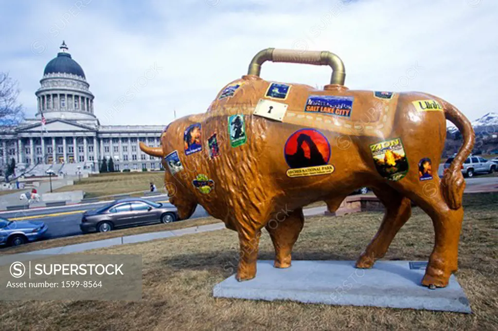Painted Bison, Community art project, Winter Olympics, state capitol, Salt Lake City, UT