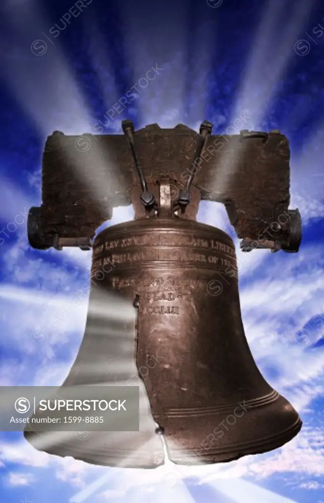 Liberty Bell in clouds