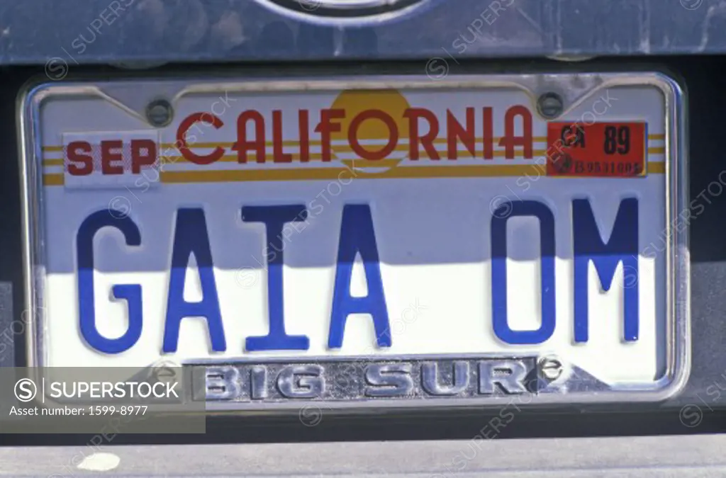 Vanity License Plate - California